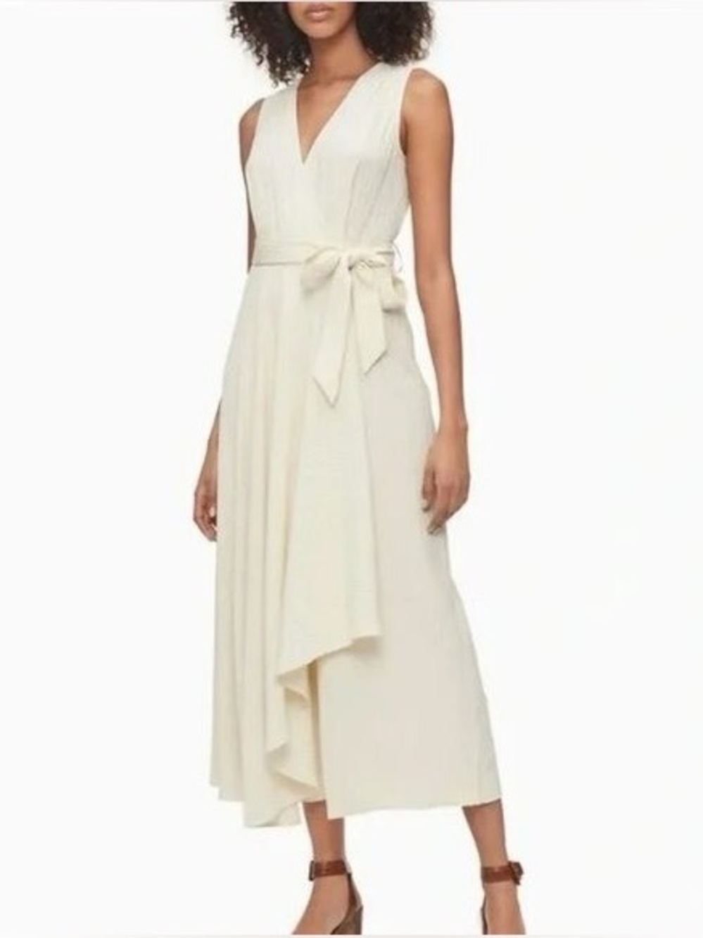 Calvin Klein Gauze Mock-Wrap Jumpsuit